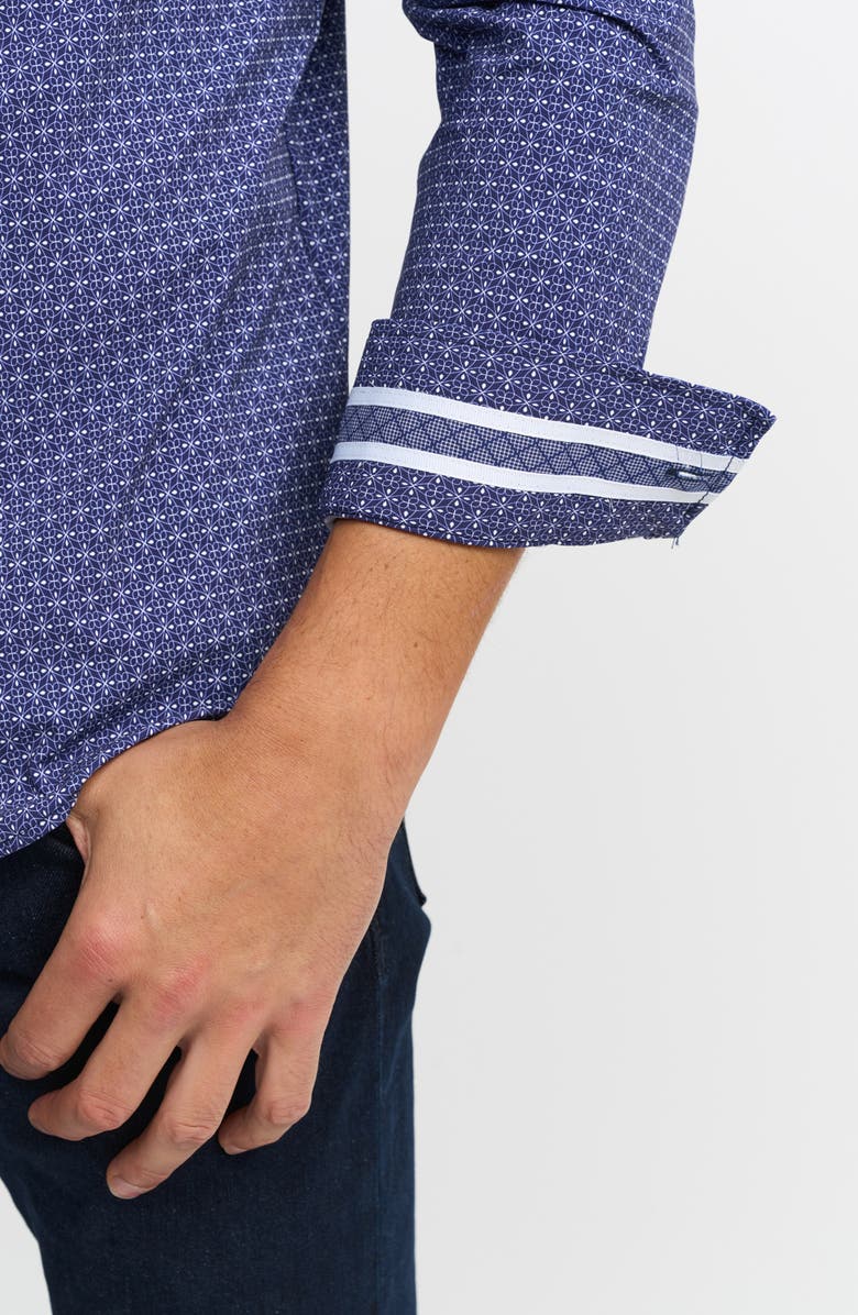 Robert Graham Vargas Trim Fit Abstract Floral Knit Button-Up Shirt, Alternate, color, 