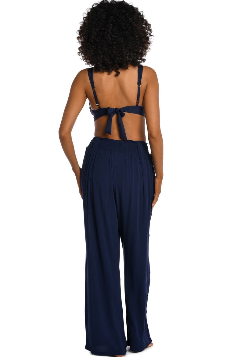 Coastal Crochet Wide Leg Cover-Up Pants, Alternate, color, INDIGO