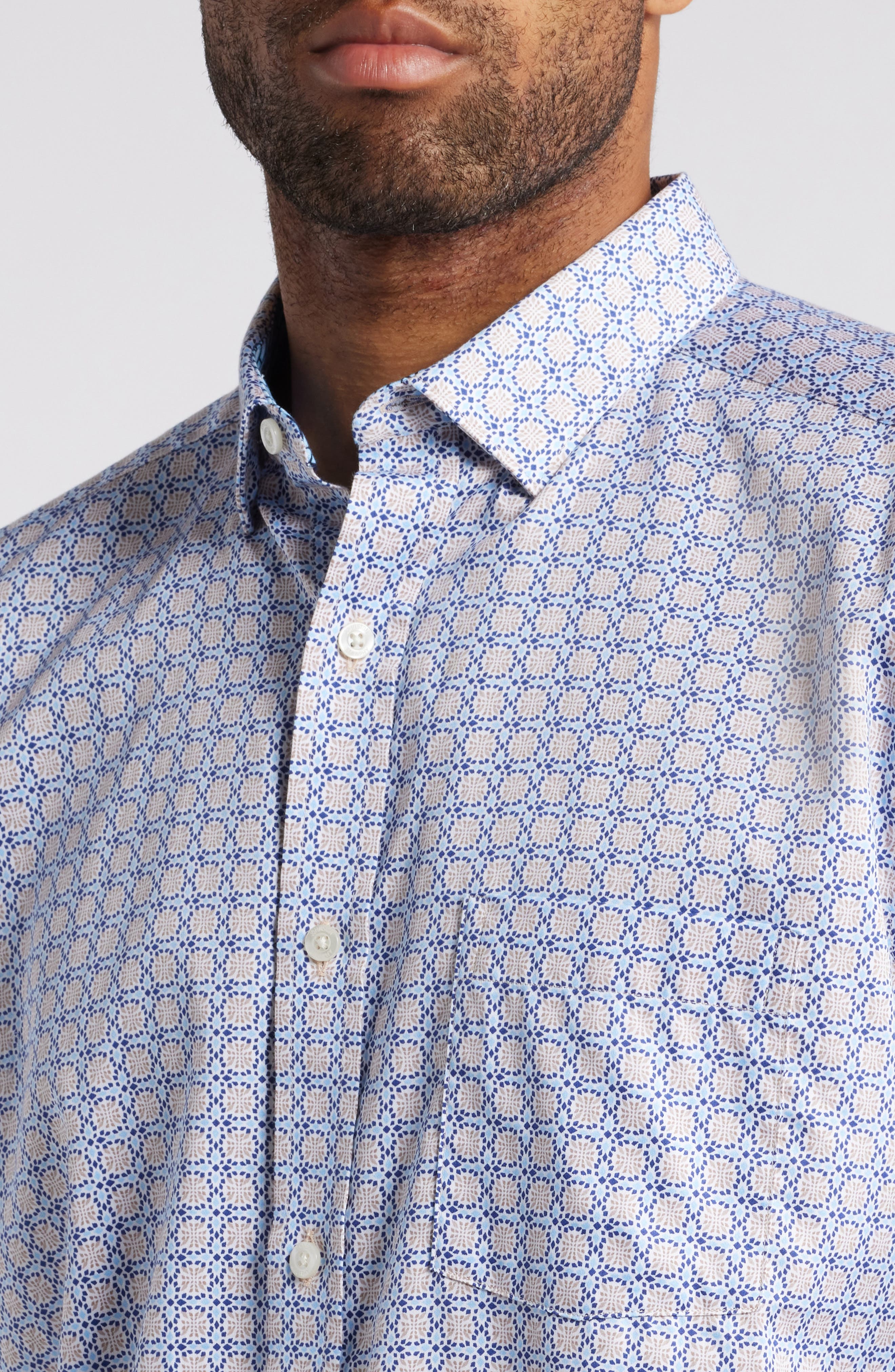 Tile Print Button-Up Shirt - image 2