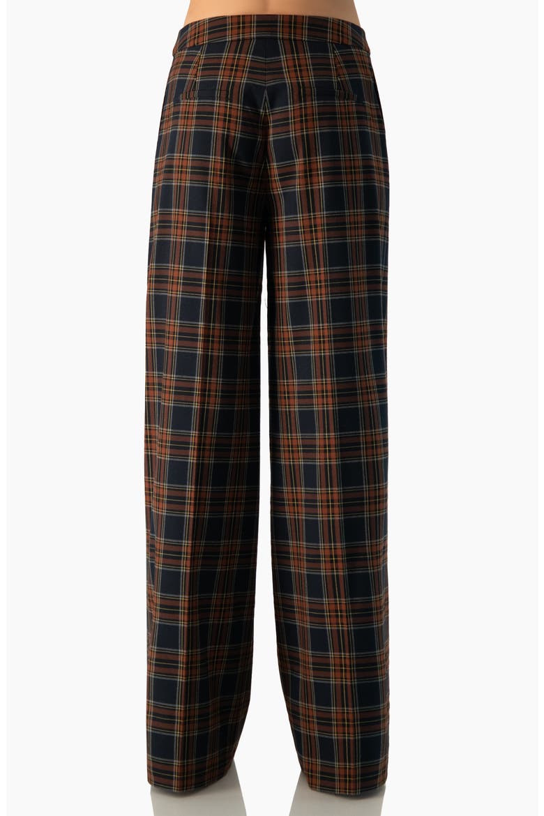 Plaid Wide-Leg Pants, Alternate, color, Navy Blue