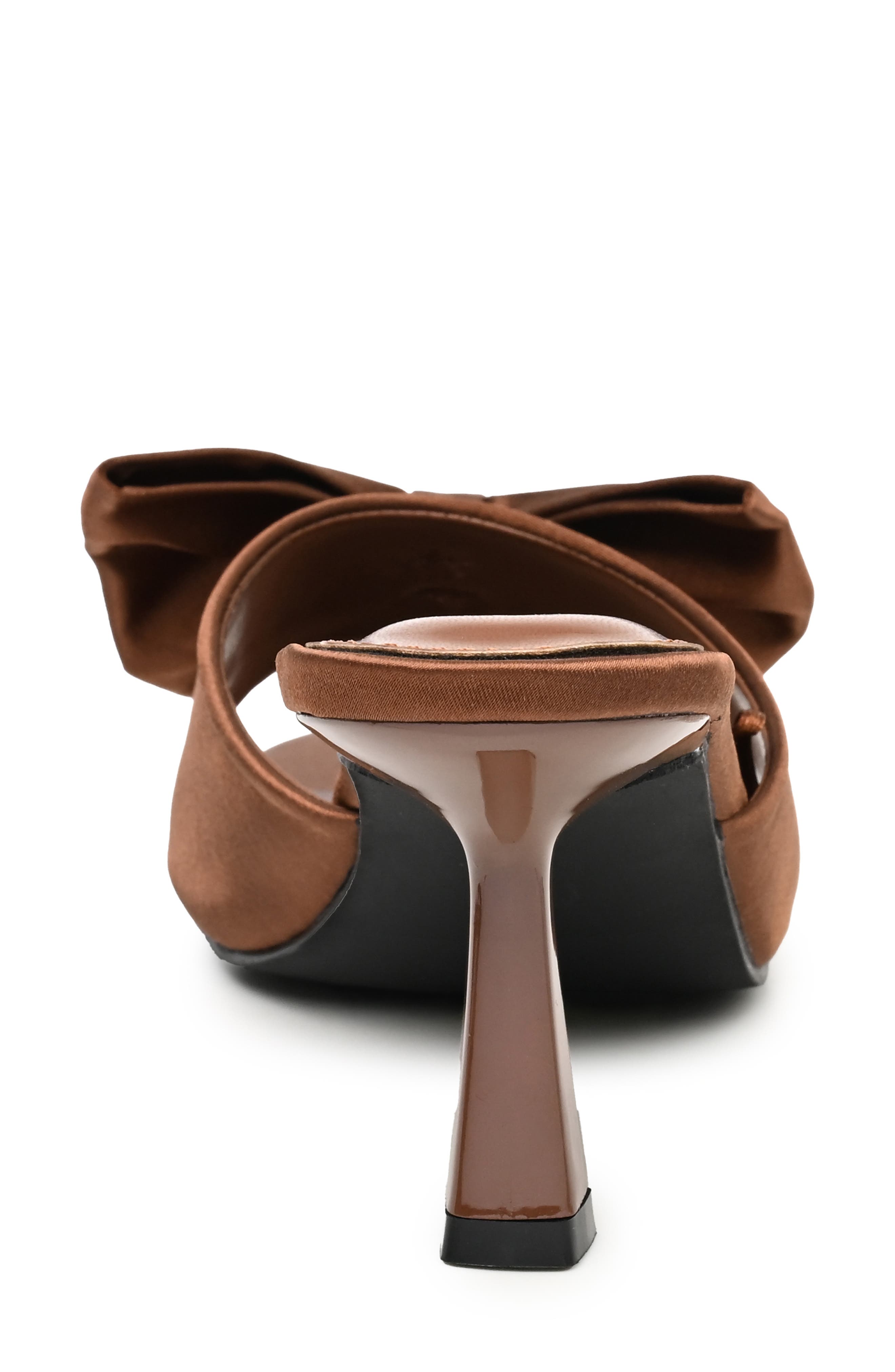Lillie Bow Mule, Alternate, color, TAN SATIN