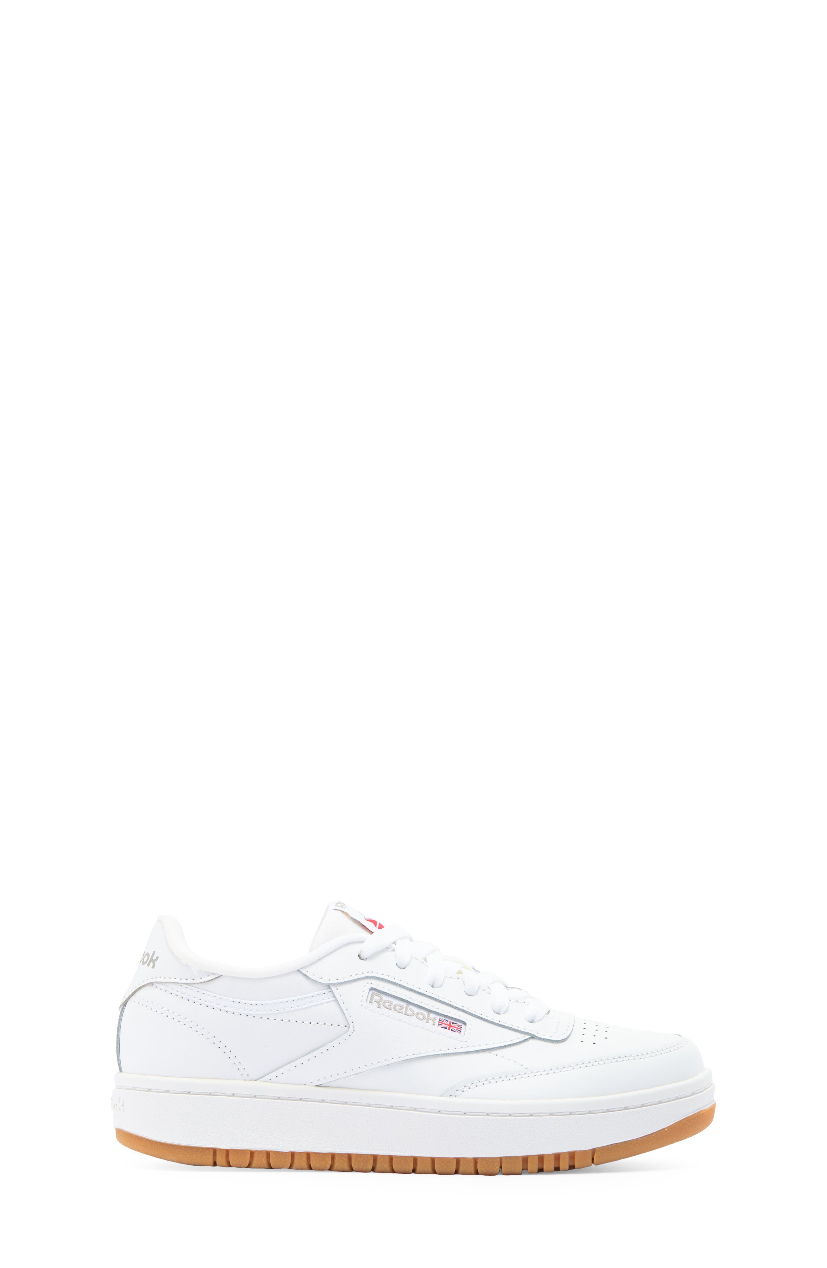 Reebok Kids' Club C Double Platform Sneaker, Alternate, color, White/ White/ White