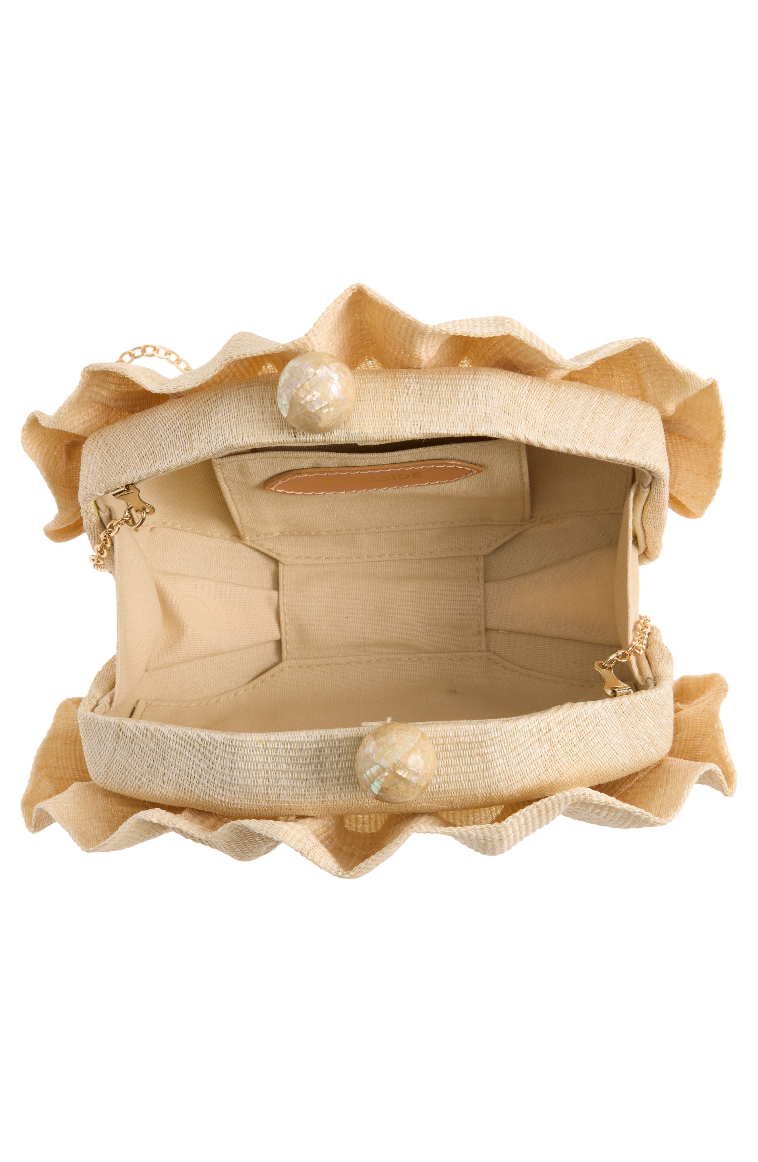 POOLSIDE The Origami Scallop Clutch, Alternate, color, Sand