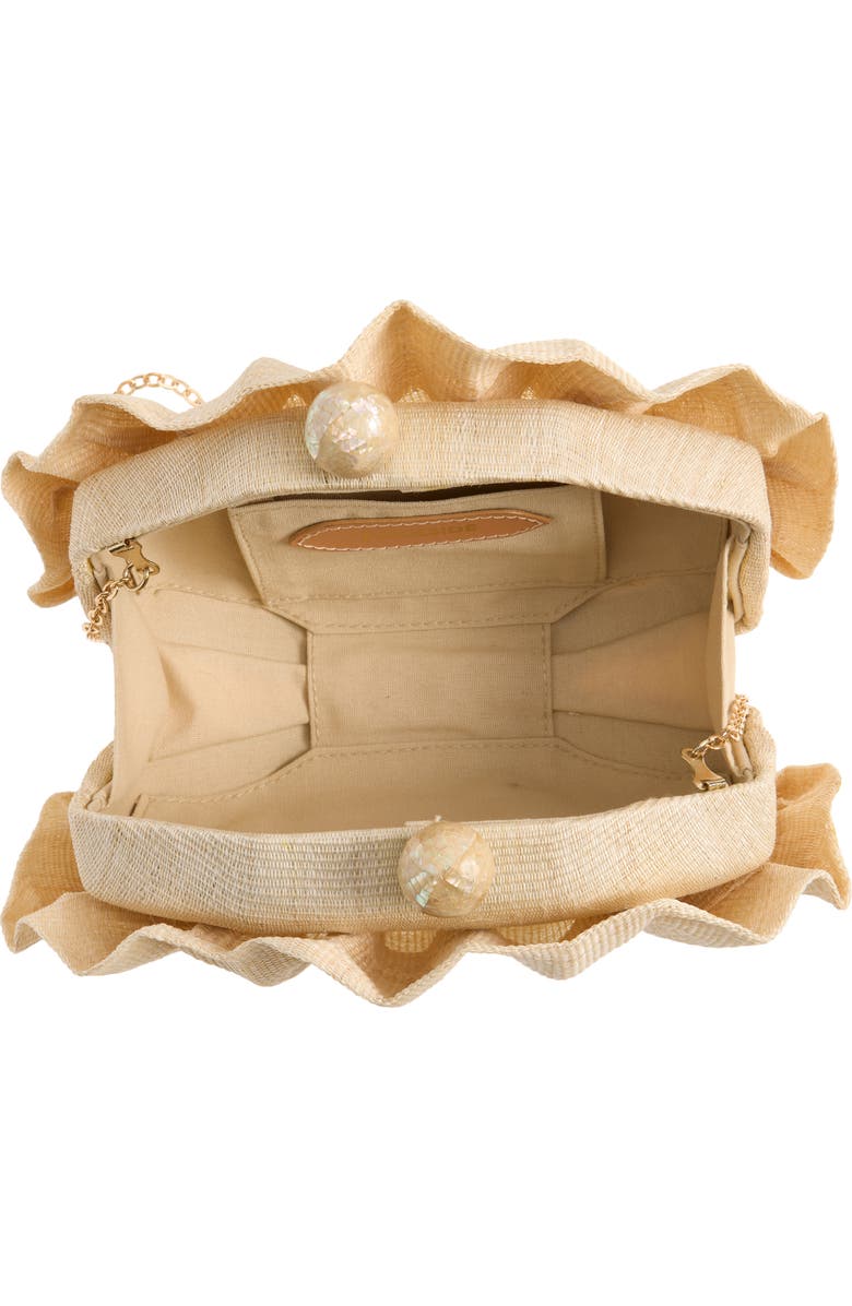 POOLSIDE The Origami Scallop Clutch, Alternate, color, Sand