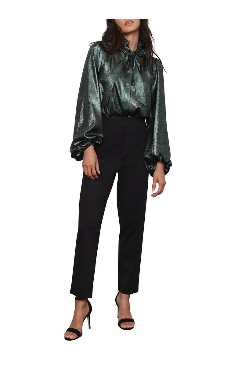 MINT VELVET Metallic Bow Blouse, Alternate, color, Green