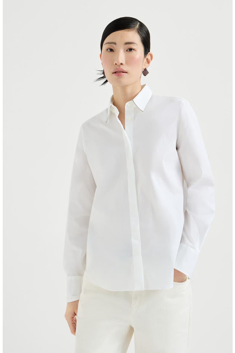 Shirt with monili, Main, color, White