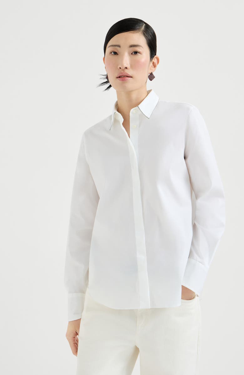 Brunello Cucinelli Shirt with monili, Alternate, color, White