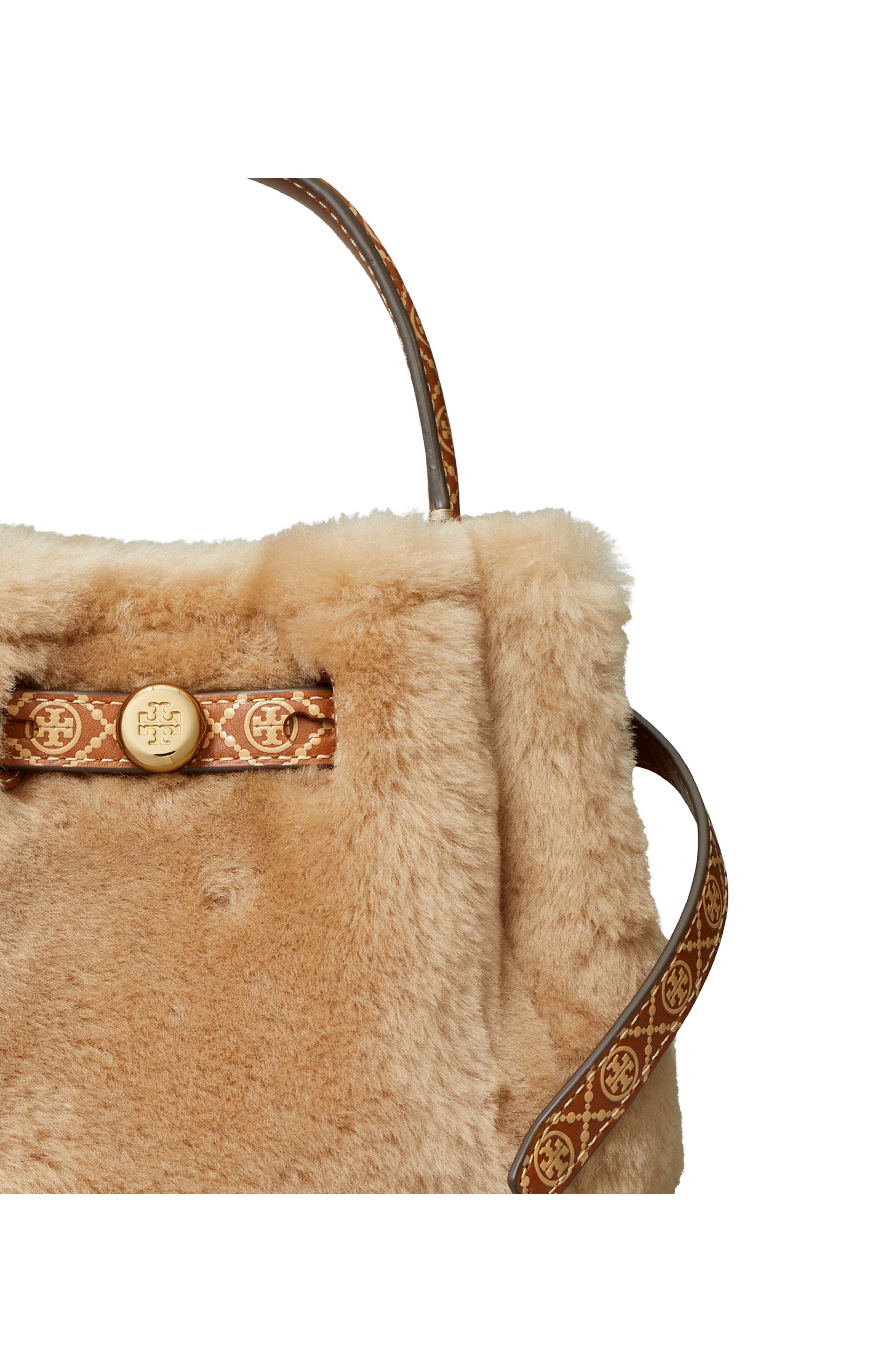 Romy Shearling Mini Bucket Bag, Alternate, color, TEDDY