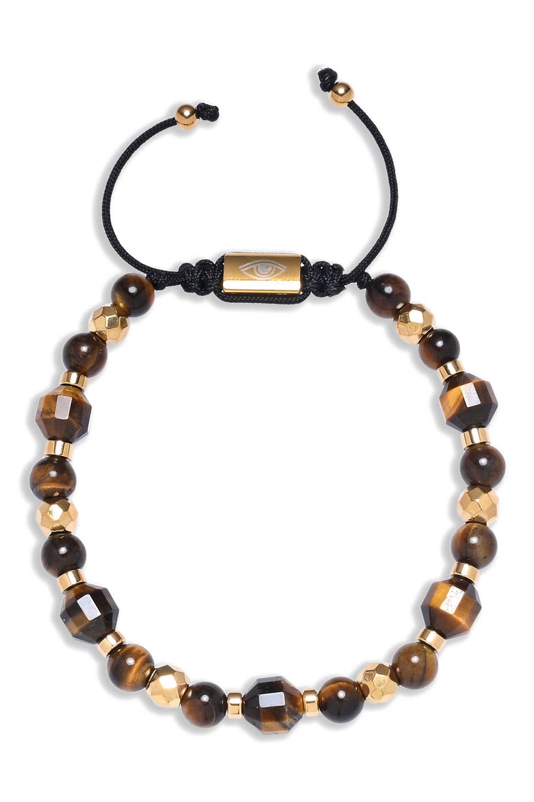 Men's Finn Tiger's Eye Beaded Bracelet, Alternate, color, GOLD
