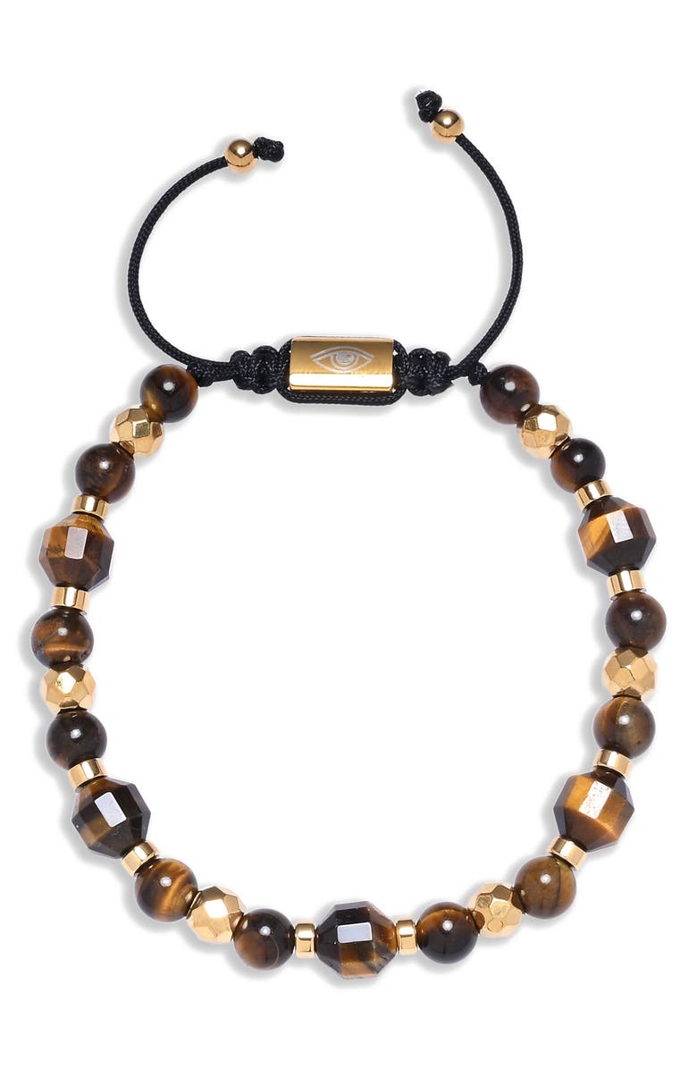 EYE CANDY LOS ANGELES Men's Finn Tiger's Eye Beaded Bracelet, Alternate, color,
