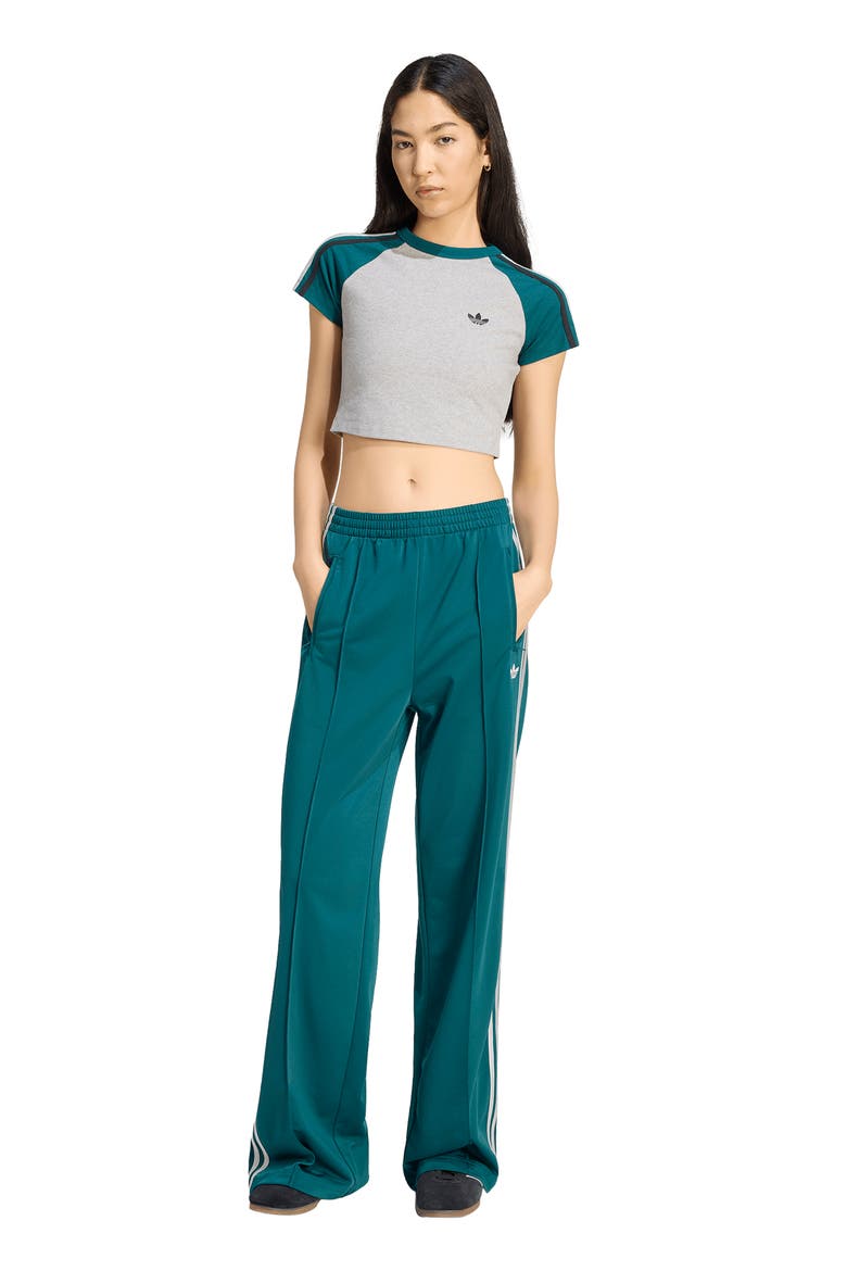 Loose Full Length Track Pants, Alternate, color, RICH GREEN/ GREY TWO