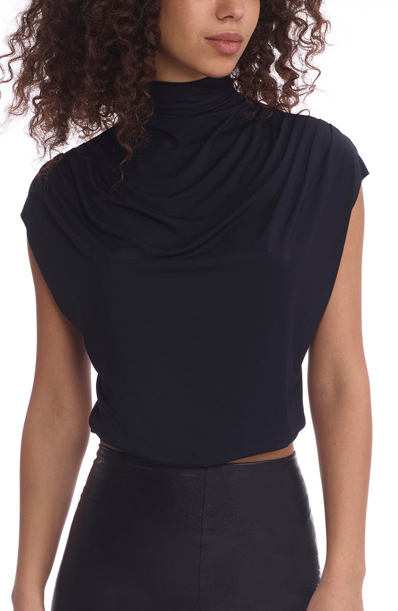 Commando Butter Draped Funnel Neck Crop Top, Main, color, Black