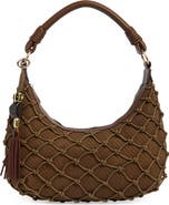 Dolce Vita Positano Straw & Faux Leather Shoulder Bag