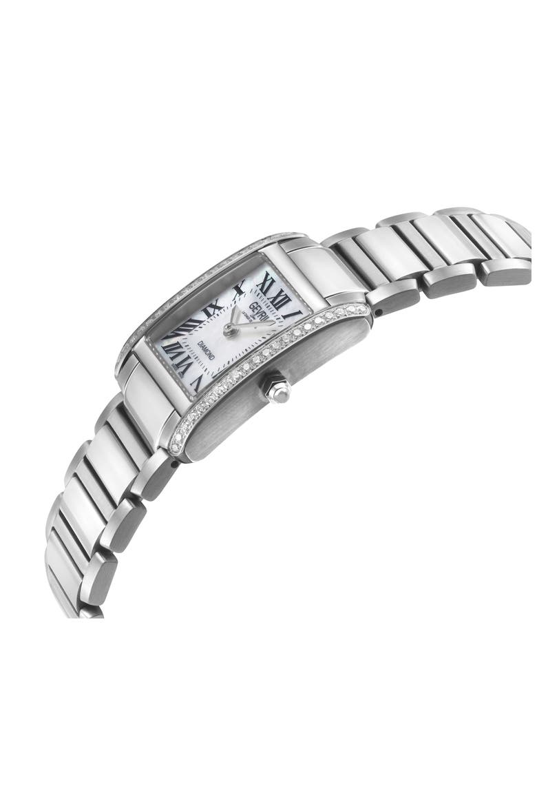 Regina Diamond Mother-of-Pearl Bracelet Watch, 34mm x 25mm, Alternate, color, SILVER