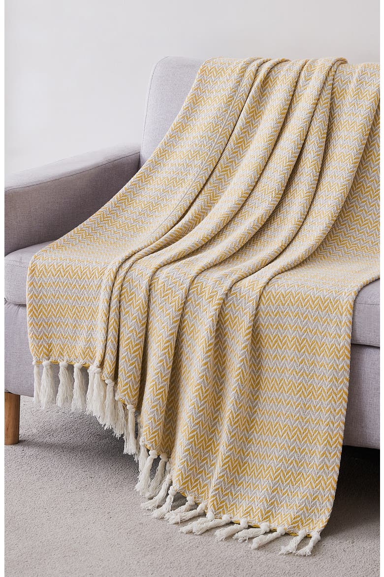 Agadir Cotton Luxury Blanket, Alternate, color, GOLD
