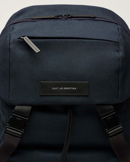 Want Les Essentiels De La Vie Want Les Essentiels Bishop Organic Cotton Canvas Backpack In Navy