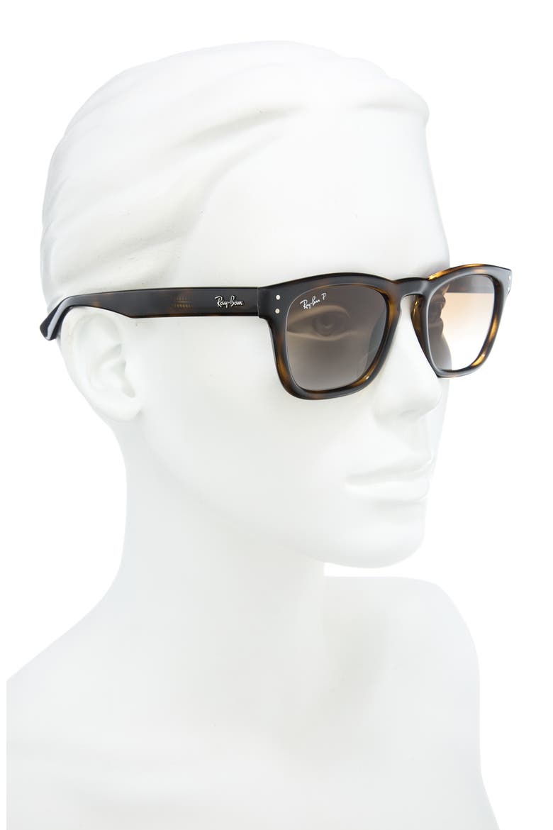 52mm Polarized Square Sunglasses, Alternate, color, HAVANA / POLAR LIGHT GREY