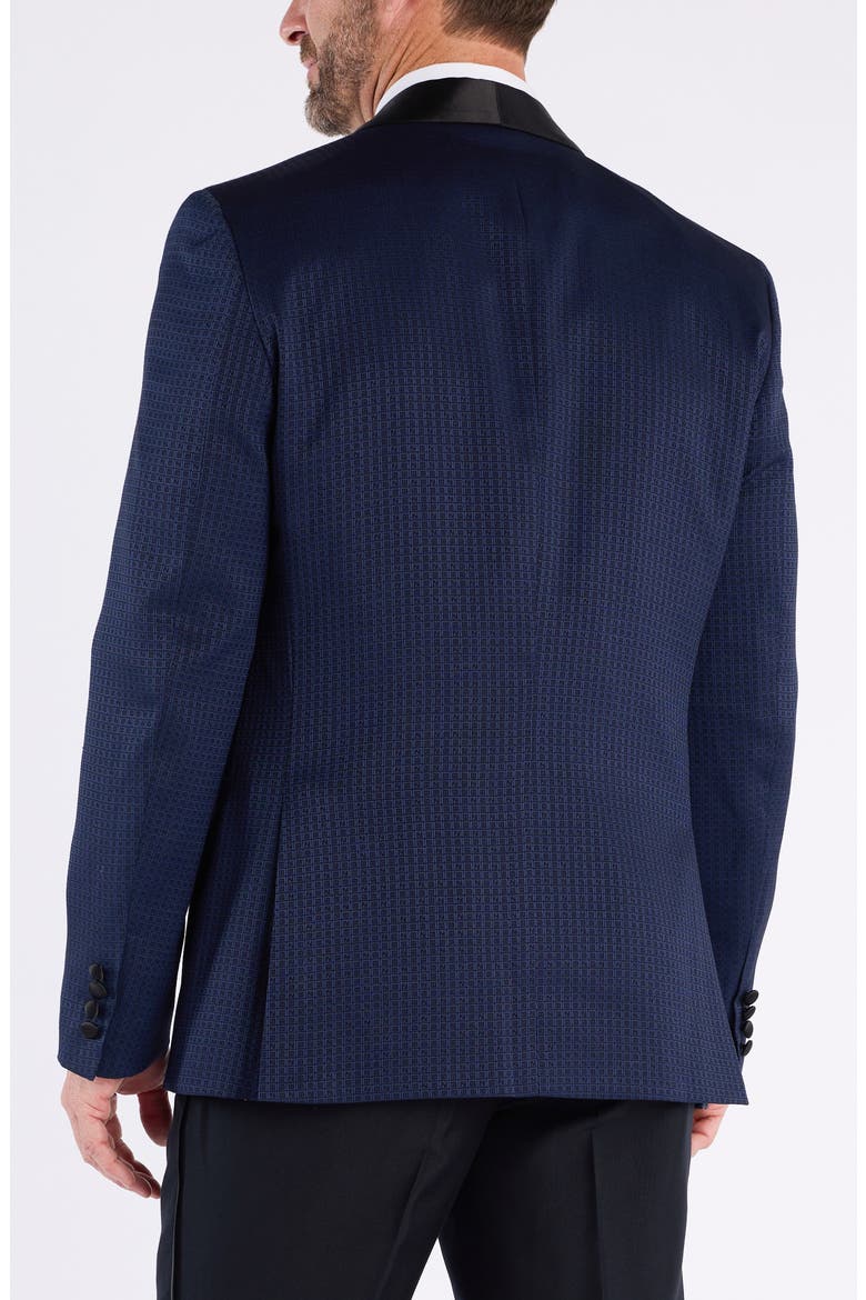 Box Check Jacquard Evening Jacket, Alternate, color, NAVY