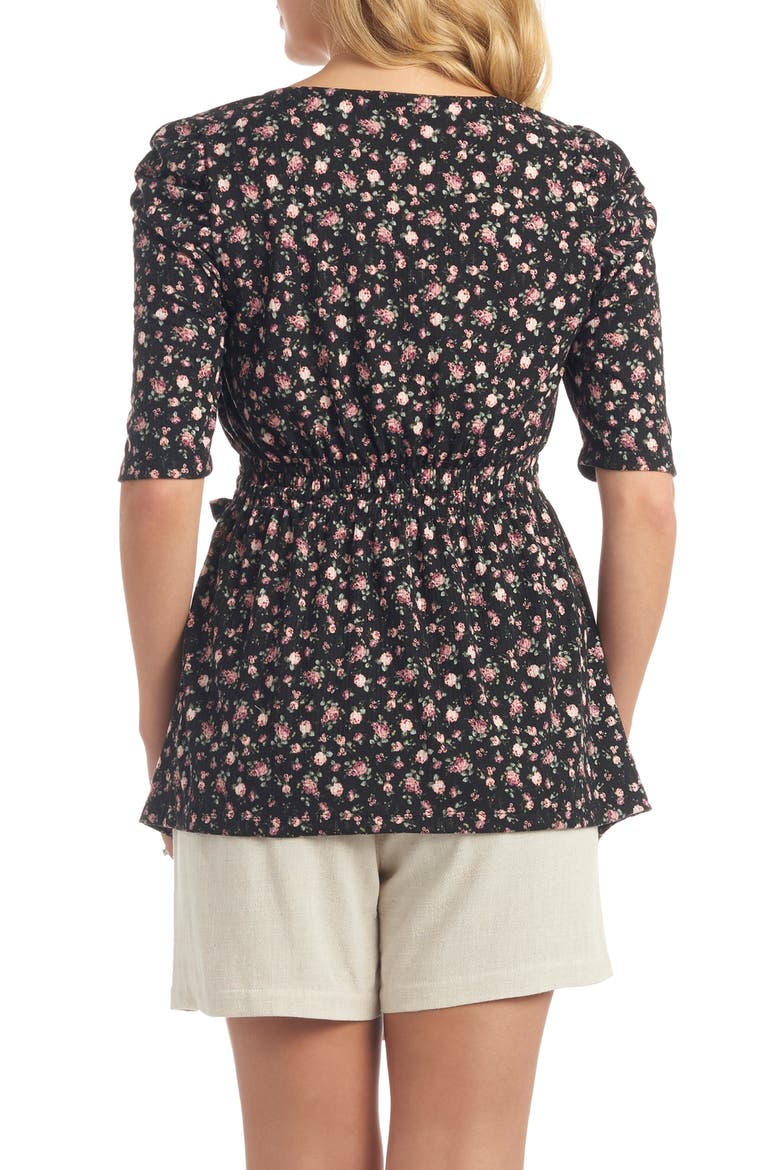 Tracey Maternity/Nursing Top, Alternate, color, BLACK FLORAL