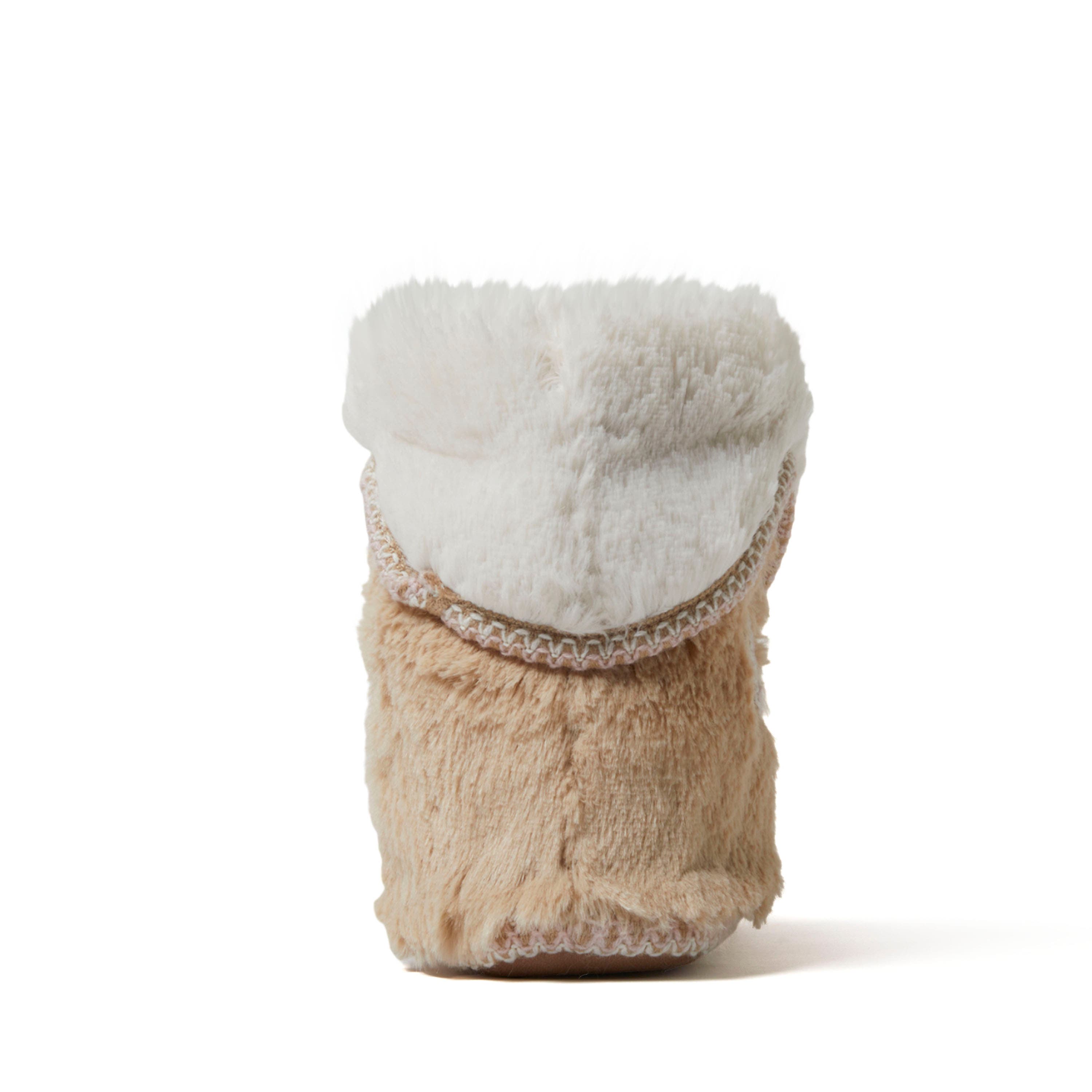 Beth Faux Fur Fold Down Fuzzy Bootie Slipper, Alternate, color, Latte