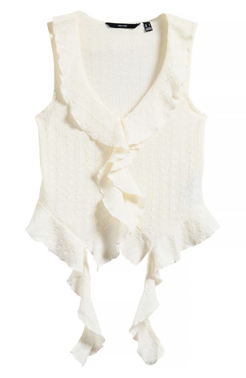 Shop Vero Moda Ida Texture Frill Sleeveless Top