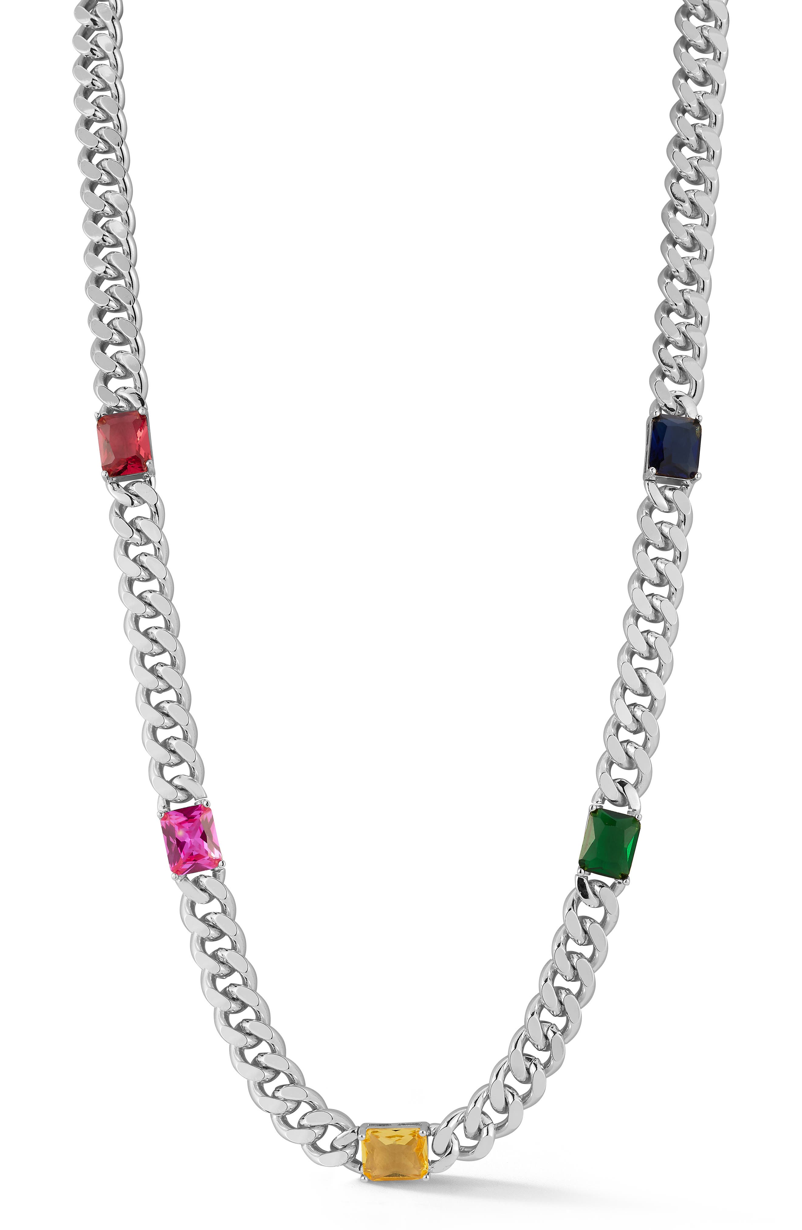 SPHERA MILANO Cubic Zirconia Station Chain Necklace