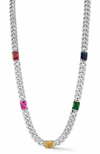 SPHERA MILANO Cubic Zirconia Station Chain Necklace