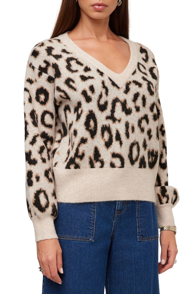 Elodie Blouson Sleeve Sweater, Alternate, color, LEOPARD