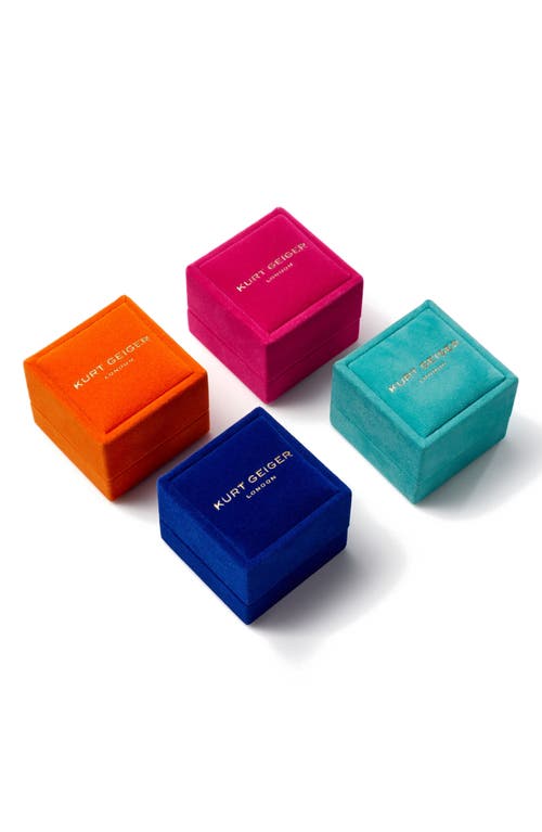 Kurt Geiger London Emerald Cut Cocktail Ring In Pink