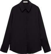 MANGO Fluid Button-Up Shirt