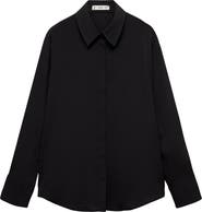 MANGO Fluid Button-Up Shirt