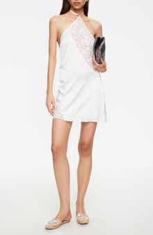Amore Lace Inset Halter Minidress
