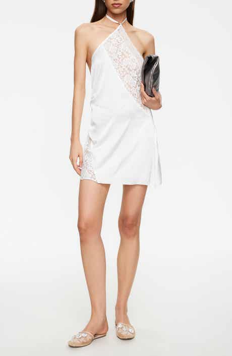 Amore Lace Inset Halter Minidress
