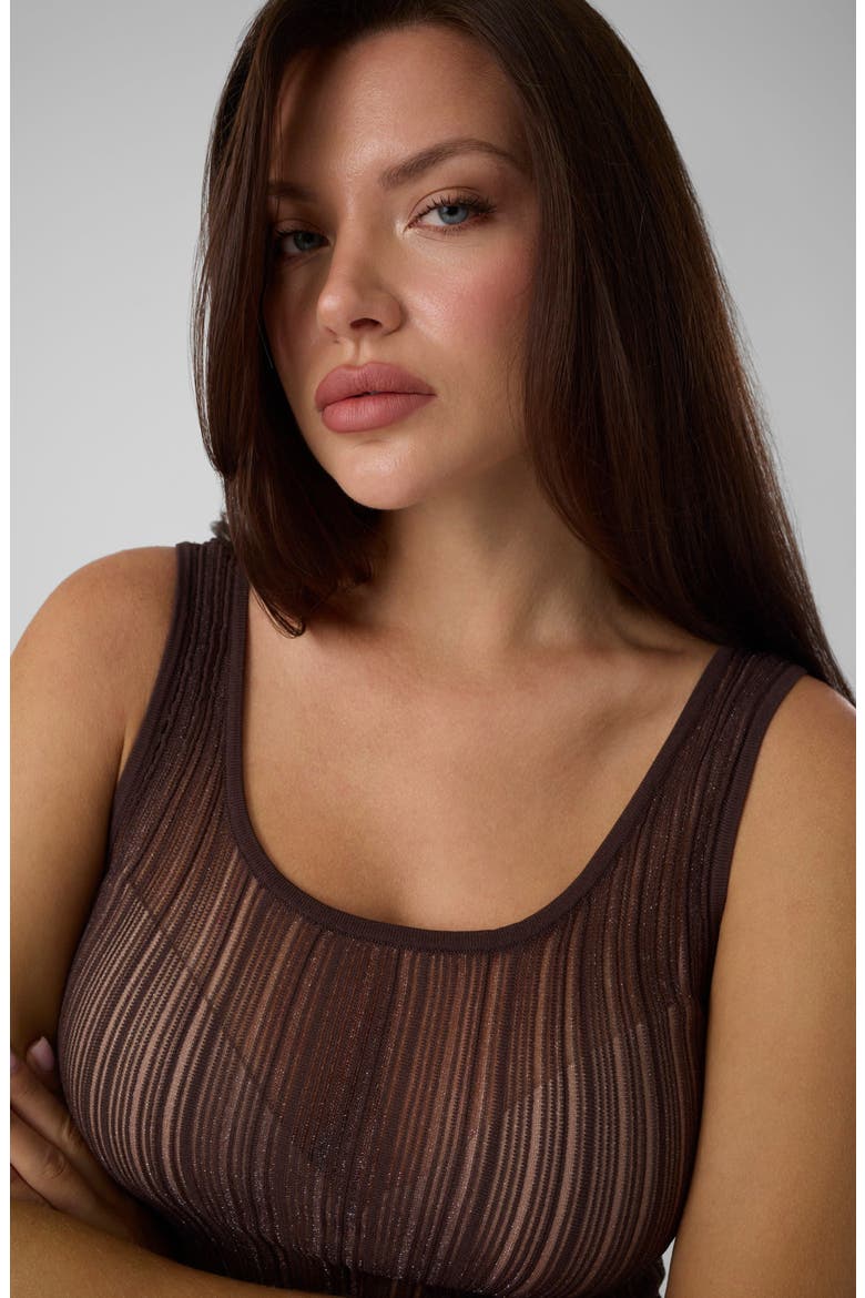 Audrey Sheer Lurex Tank Top, Alternate, color, F14K-DARK