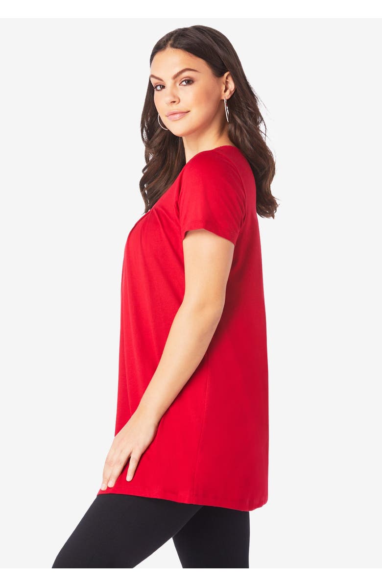 Roaman's Ultimate Pleatneck Tunic, Alternate, color, Black