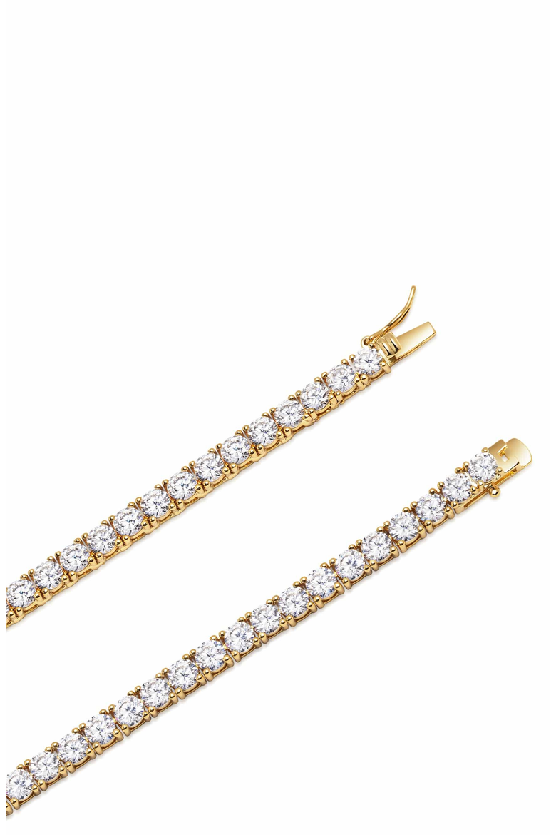 Tennis Choker Necklace, Alternate, color, Gold