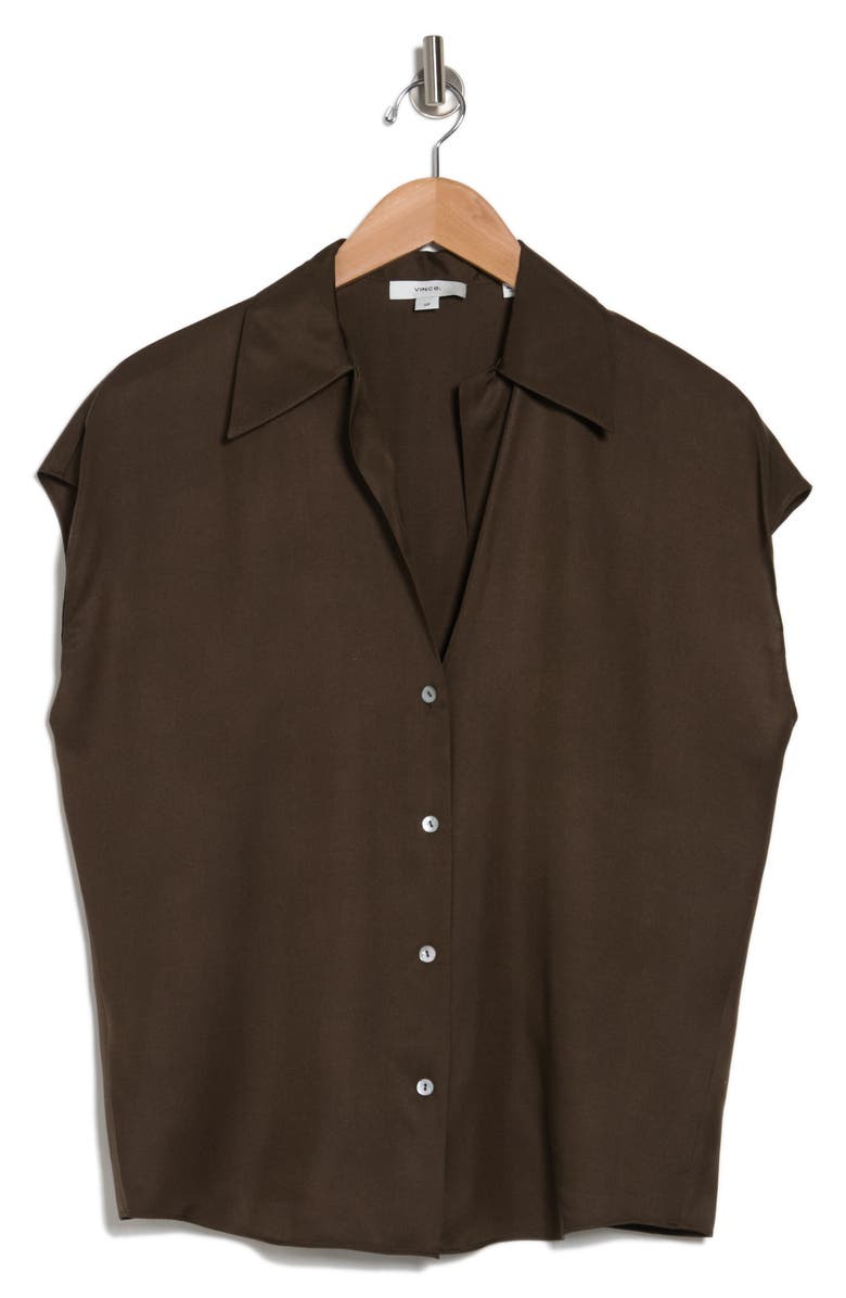 Vince Shaped Collar Cap Sleeve Blouse, Alternate, color, Eden