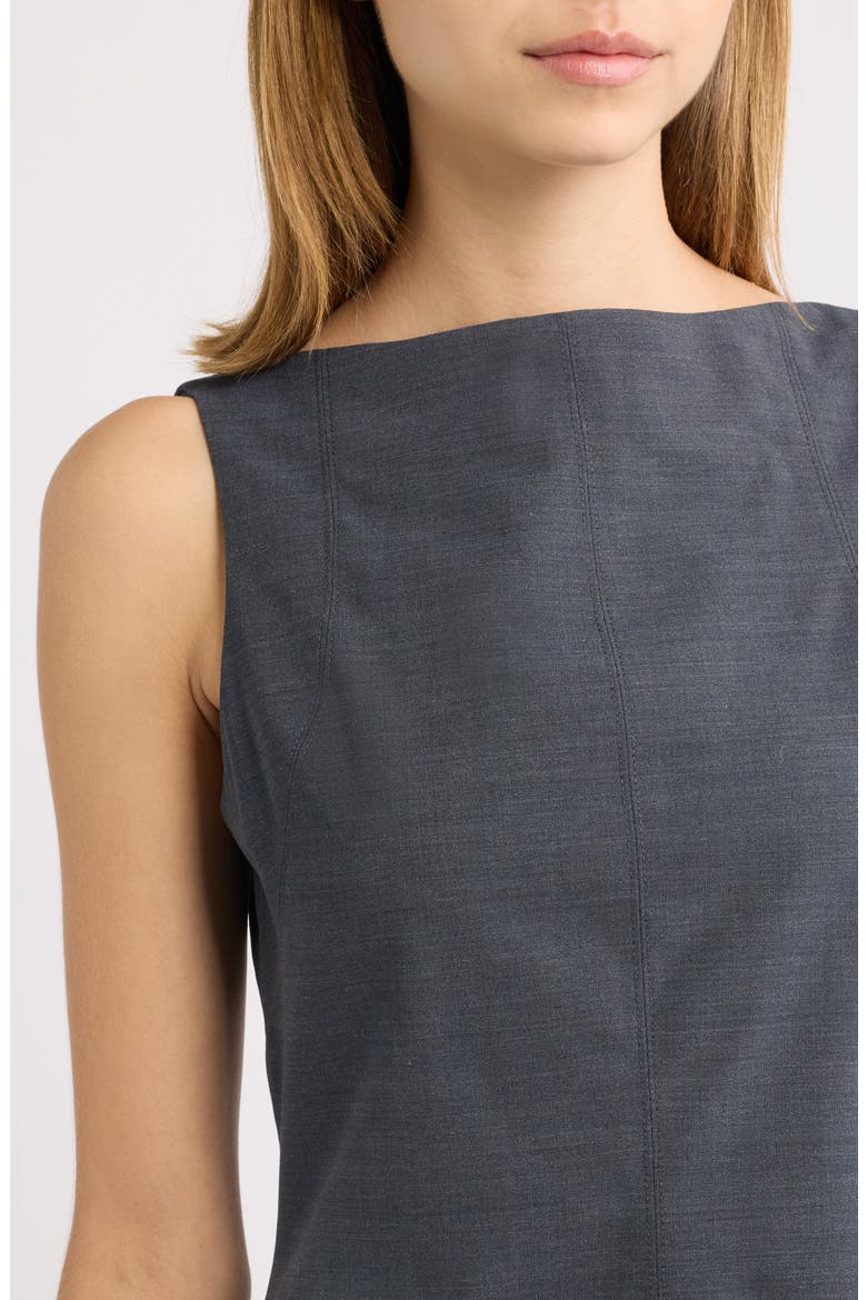 Bateau Neck Sheath Dress, Alternate, color, LAKE MELANGE