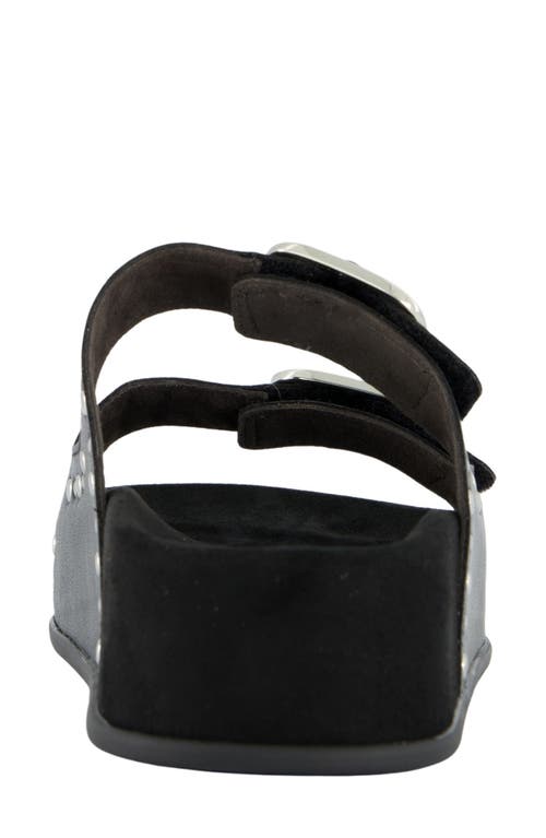 Paul Green Bali Slide Sandal In Black Nappa Leather