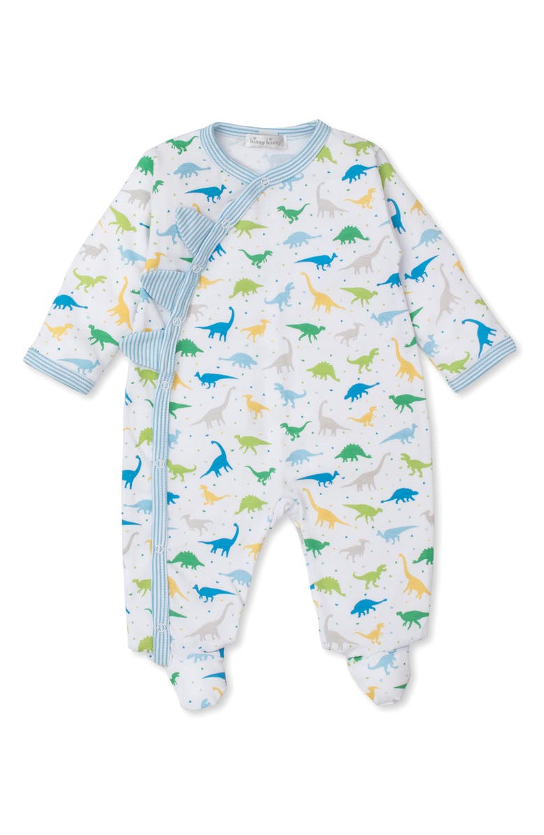 Kissy Kissy Dinosaur Print Pima Cotton Footie, Main, color,