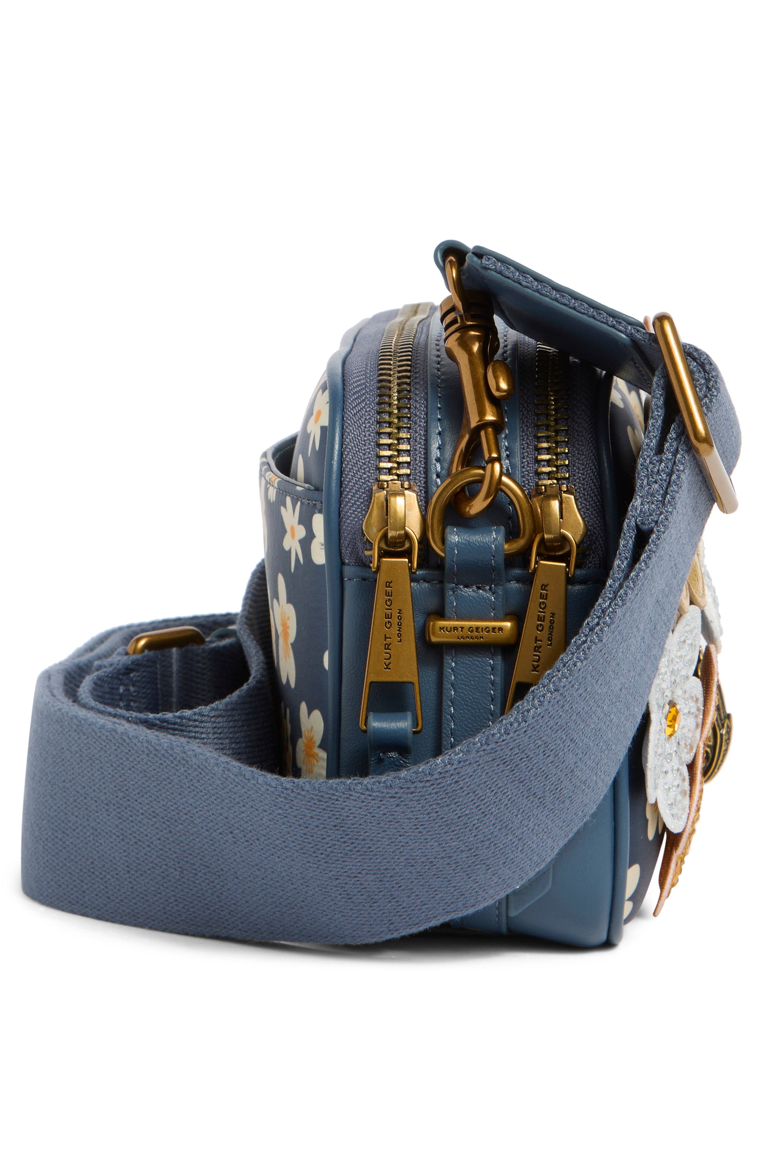 Kurt Geiger London Kensington Daisy Twill Camera Bag, Alternate, color, Blue Pale