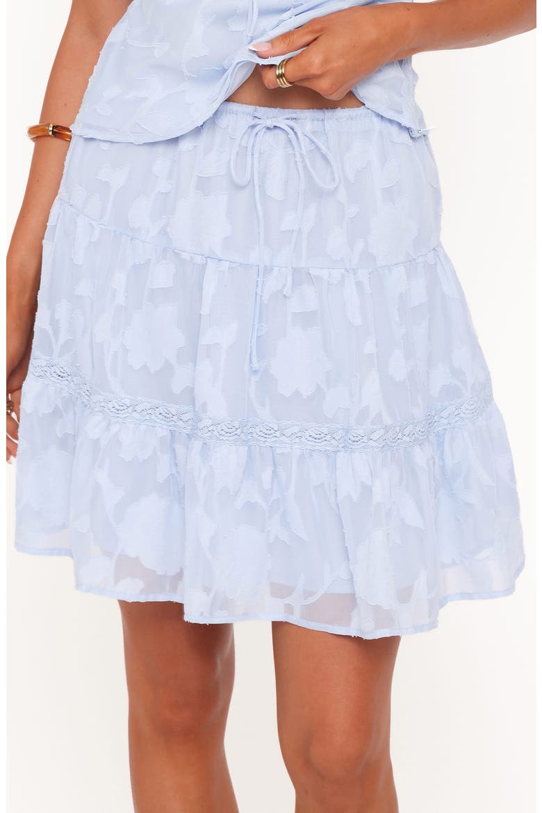 Clodagh Textured Tiered Miniskirt, Alternate, color, POWDER BLUE