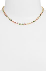 VIDAKUSH Rainbow Twinkle Flower Choker Necklace