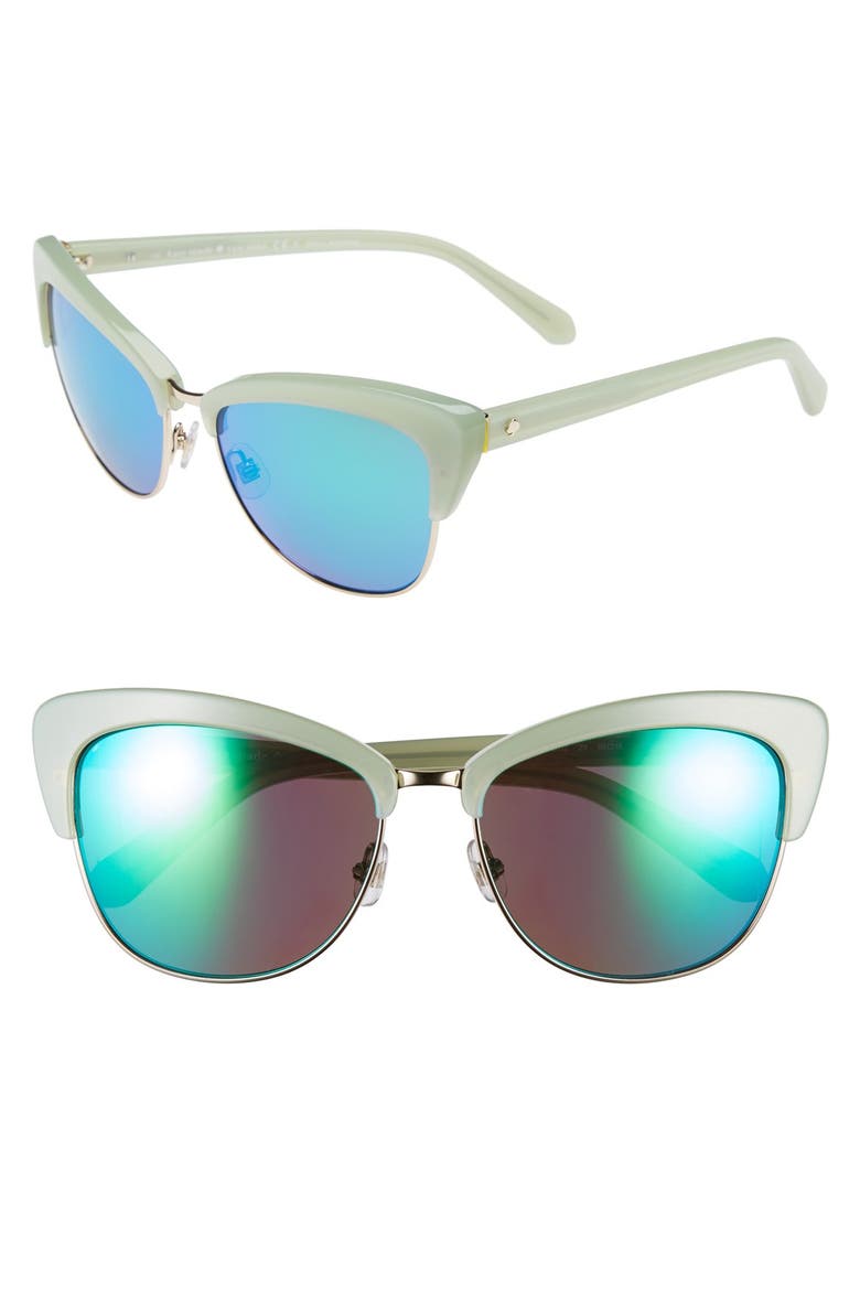 'genette' 56mm cat eye sunglasses, Main, color, MINT