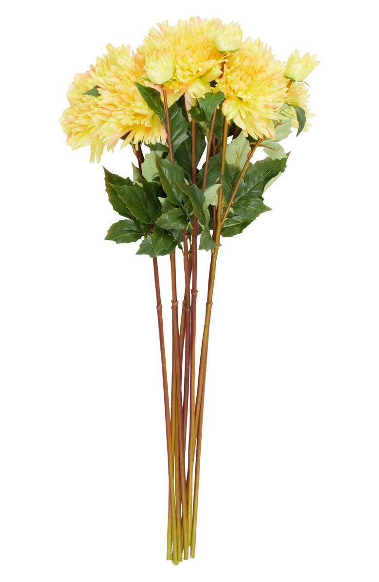 SONOMA SAGE HOME Set of Eight Yellow Dahlia Artificial Flowers, Alternate, color, Yellow