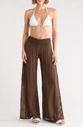 Elan Crochet Panel Cover-Up Pants