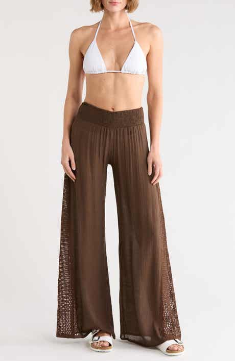 Elan Crochet Panel Cover-Up Pants