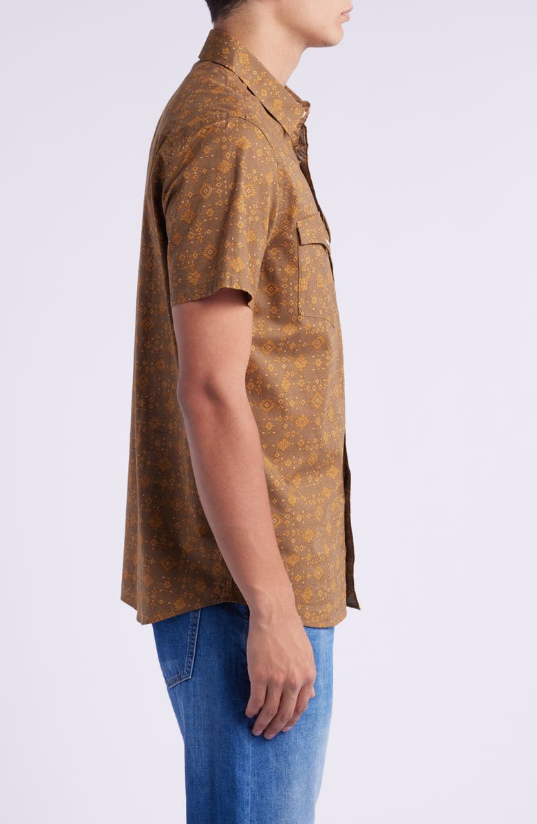 Pendleton Laramie Geo Print Short Sleeve Snap-Up Western Shirt, Alternate, color, 