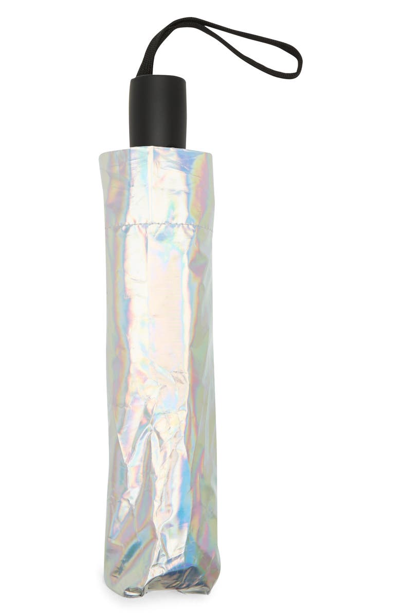 ShedRain Iridescent Auto Open & Close Compact Umbrella, Alternate, color, Iridescent