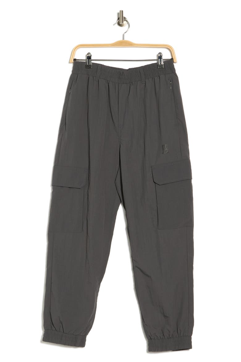 Crinkle Textured Cargo Joggers, Alternate, color, EBONY/ SHADOW BLACK